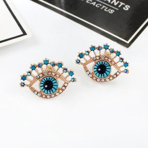 🍏50% OFF/3+...Blue Eye Stud Earrings